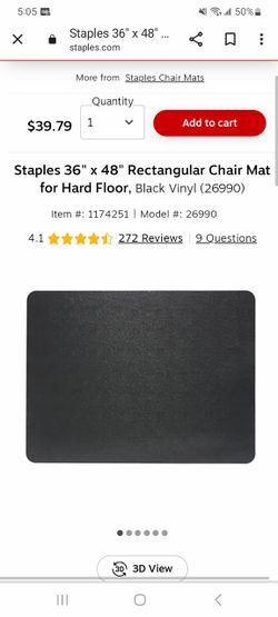 Under chair mat for tile/ wood, $20 New