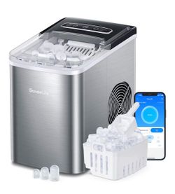 GoveeLife Smart Countertop Ice Makers, Portable Ice Maker Machine with Self-Cleaning, 6 Mins 9 Bullet Ice, 26lbs/24Hrs, Voice Remote for Home Kitchen 