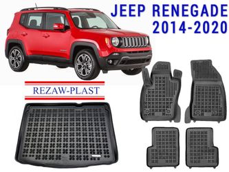 All weather floor mats trunk liner set for Jeep renegade 2014-2021 suv 3D custom fit