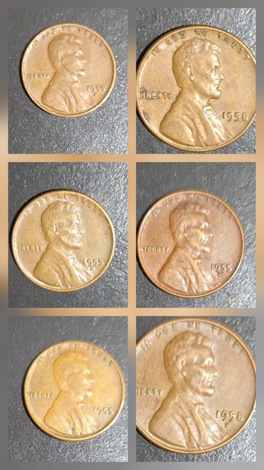 1950's Wheathead Pennies (Vf) - (Ef) Condition