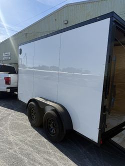 New Enclosed Cargo Trailer – Side Door, Ramp, Electric Brakes & 6’6” Interior Height