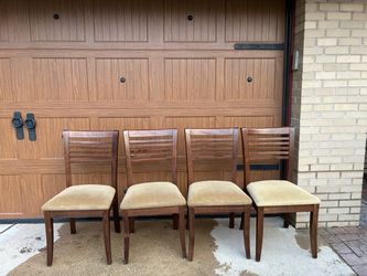Set of 4 Wood Dining Chairs
