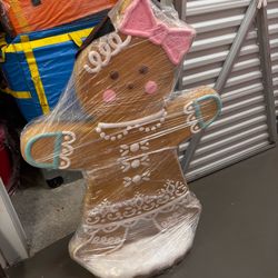 🎄 Large Gingerbread Girl Christmas Decoration (3–4 Ft Tall)