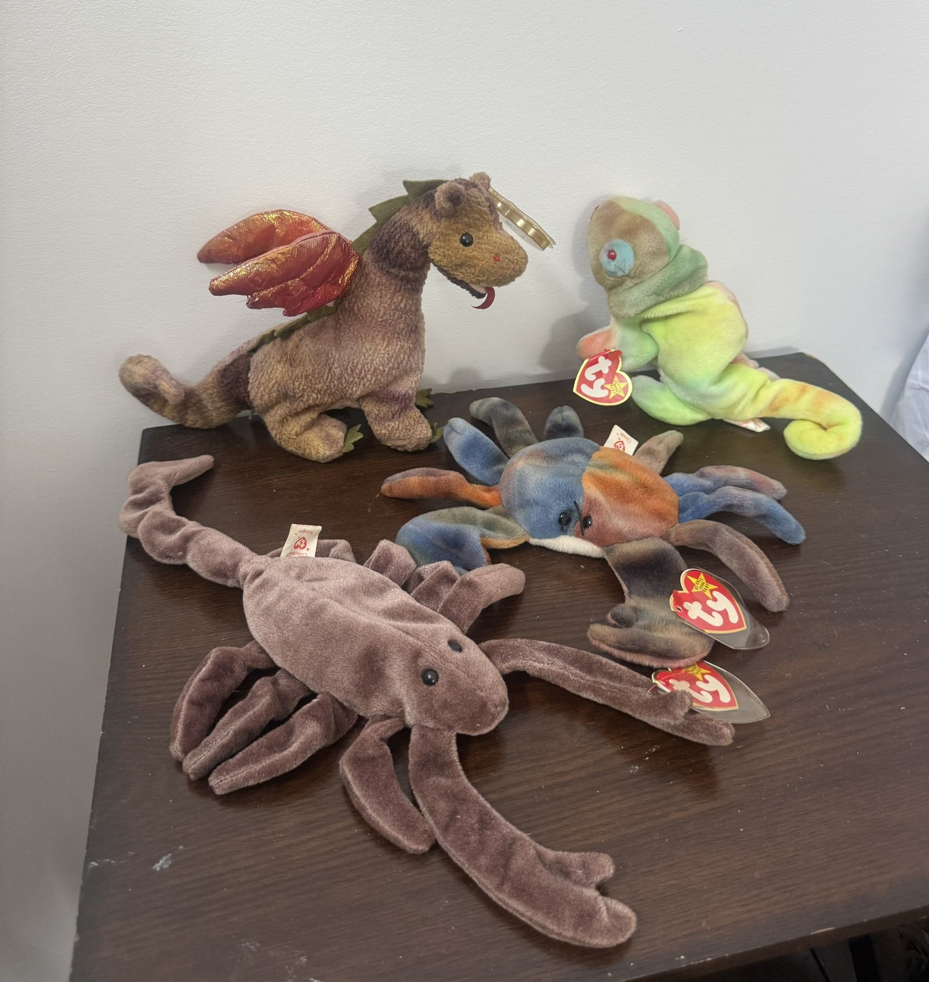 Ty Vintage Collection Dragon, crab, scorpion, Lizard Stuffed Animals