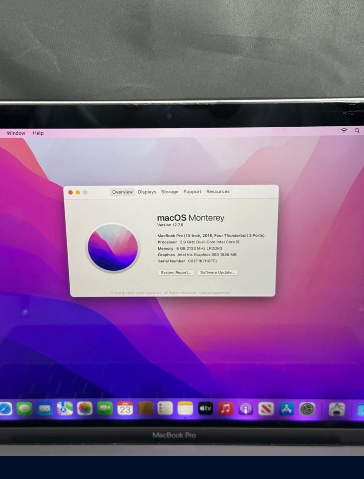MacBook Pro 13” 2016 Touch Bar in space gray