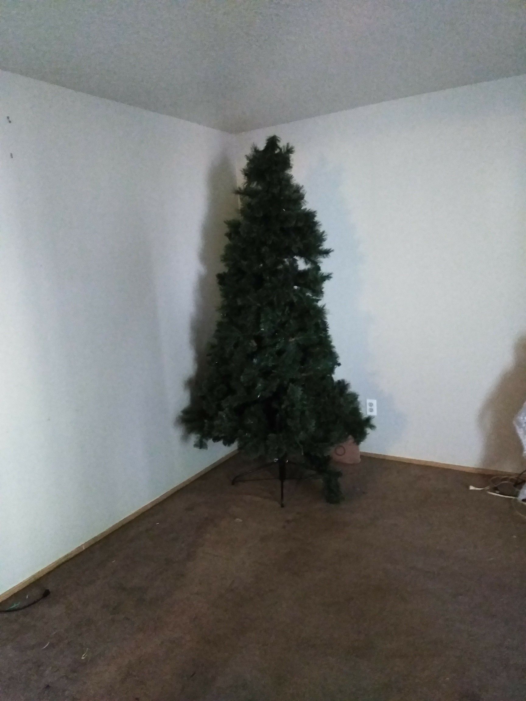 7ft Christmas Tree (pre lit) and Antique Cabinet