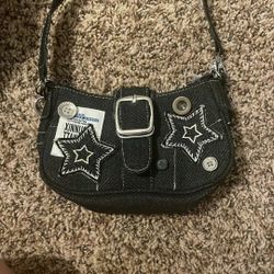 black denim star handbag
