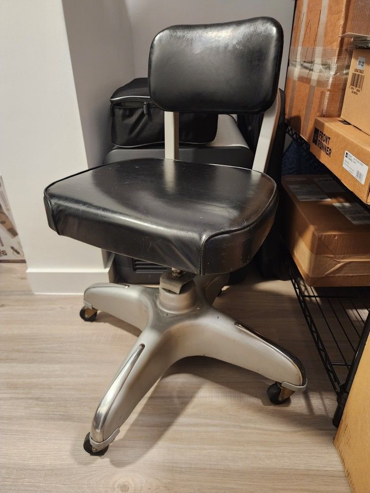 COLE Industrial Steel Vintage Swivel Rolling Office Desk Chair Retro