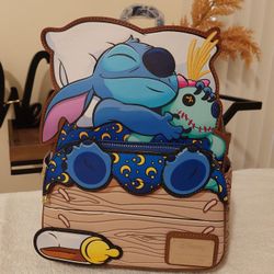 Disney LOUNGEFLY STITCH & SCRUMP NAPPING BACKPACK 