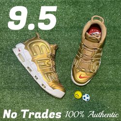 Size 9.5 Nike Air UpTempo x Supreme “Gold/White”  🏆