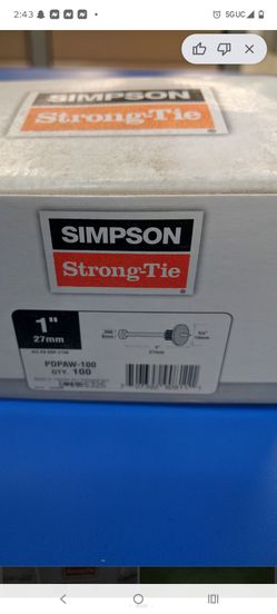 Simpson Strong-Tie PDPAWL 100 1" 27mm