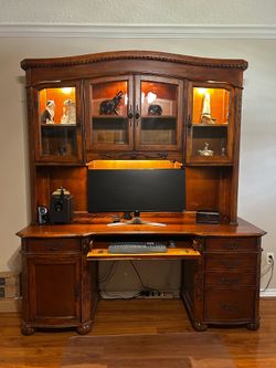 Office desk solid wood credenza