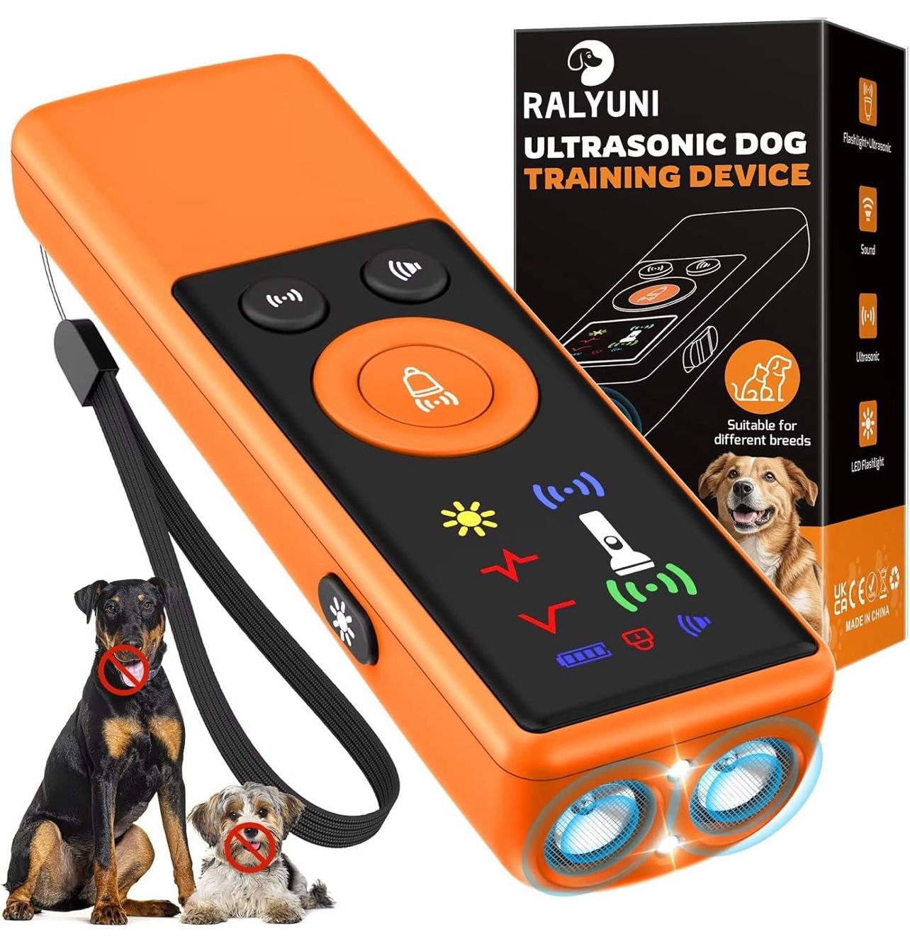 Ultrasonic Dog Bark Deterrent Device, Anti-Barking Control Device with LCD Screen & 3 Modes, Dog Training Tools to Stop Bad Behaviors, Safe Trainer Up