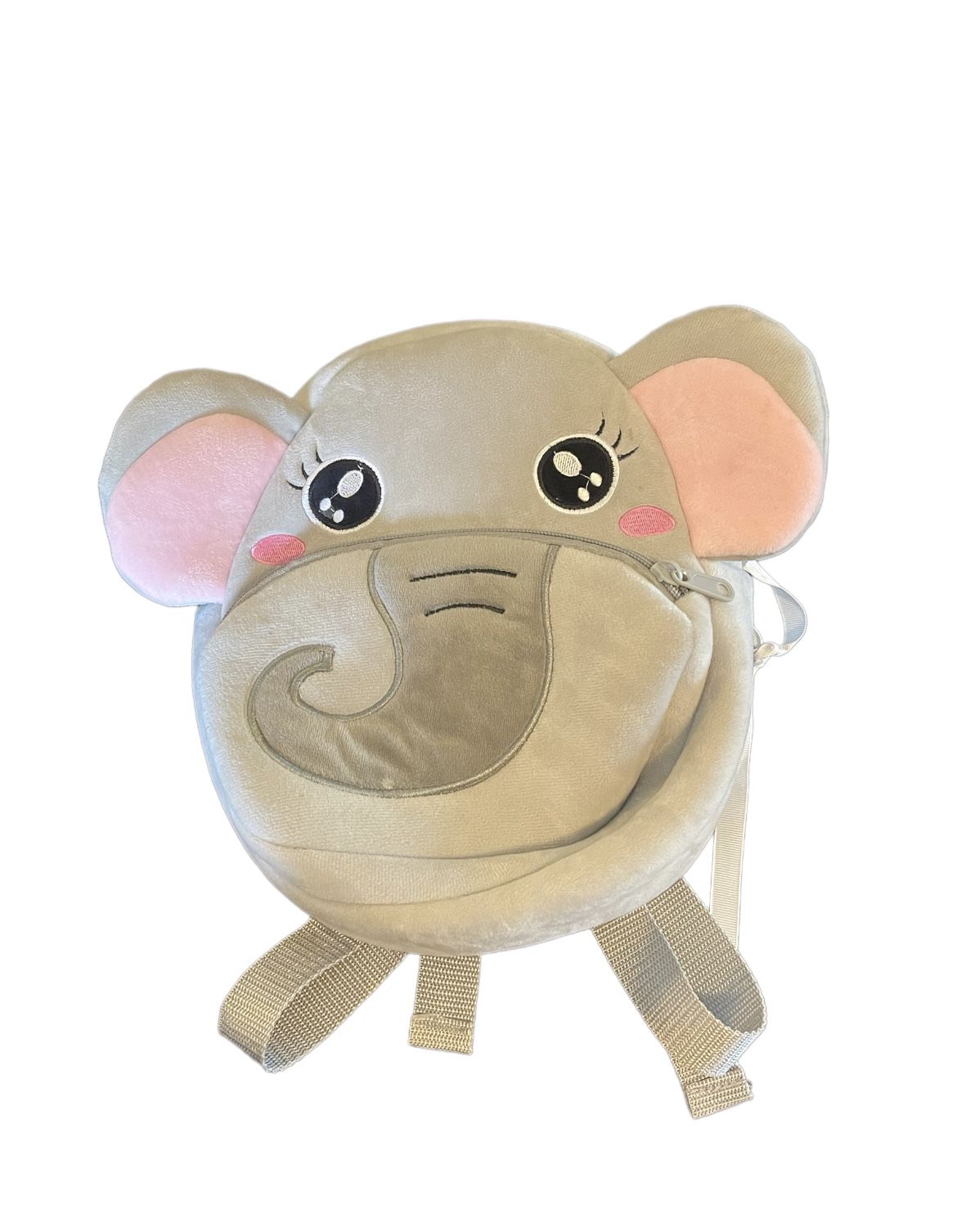 Kakoo Pink And Gray Elephant Backpack For Kids