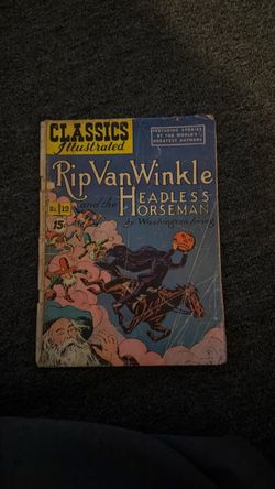 Vintage comic rip van winkle headless horseman