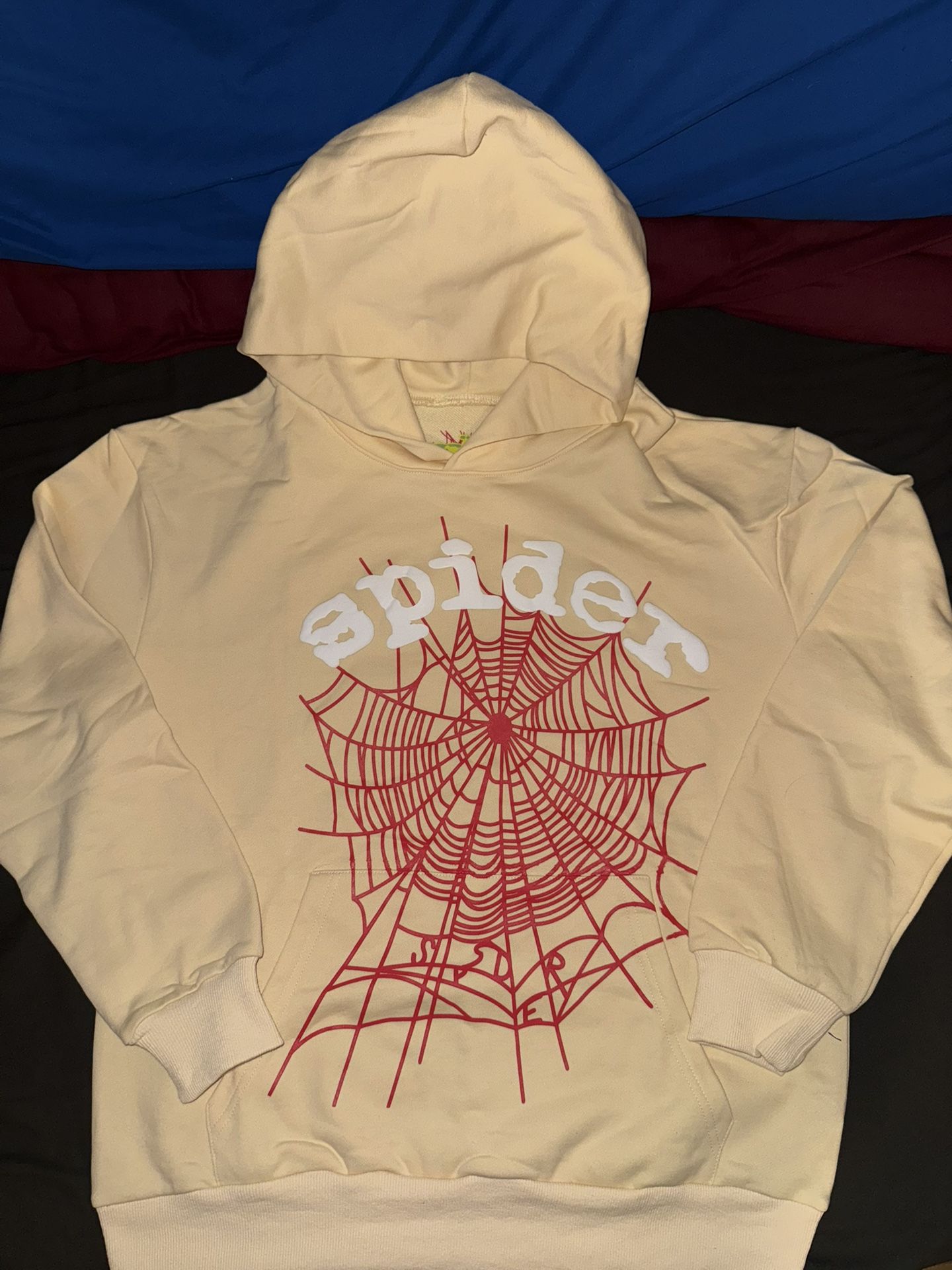 Sp5der Worldwide Cream Web Hoodie