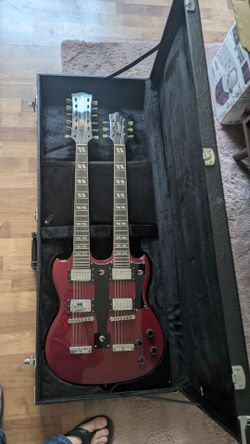Cozart 6/12 double neck guitar with case