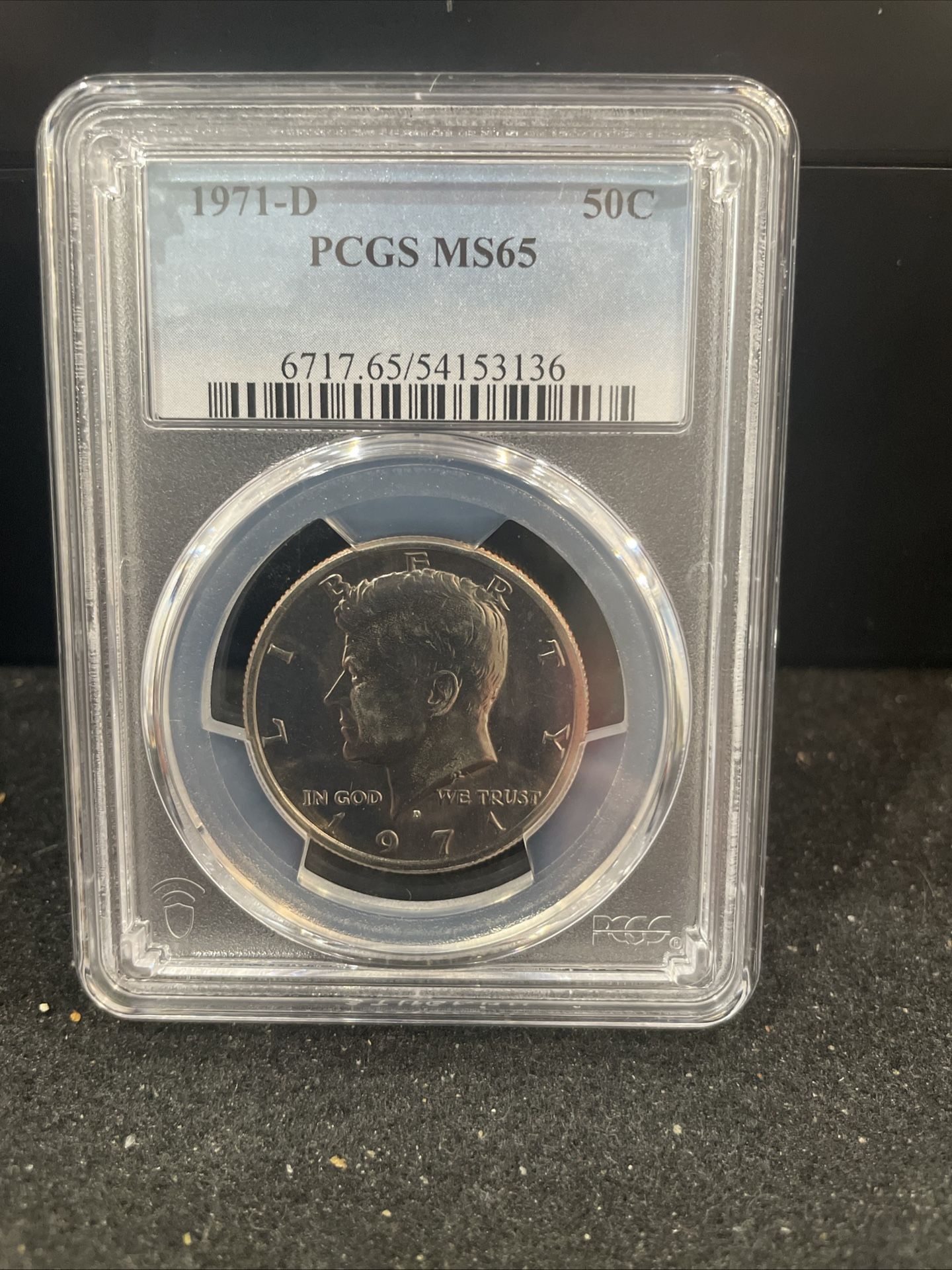 1971 D Brilliant Uncirculated Kennedy Half Dollar Graded At MS65 H-7