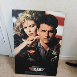 Top Gun Black Float Canvas art 20" x 30"