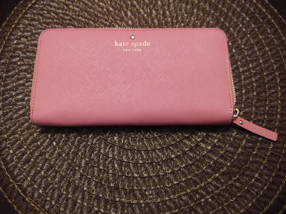 Kate Spade Laurel Way Neda Zip Around Continental Wallet Bright Carnation Pink