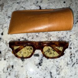 Aimé Leon Dore ALD Gallo Sunglasses Tortoise Shell Yellow Tint w/ Leather Case