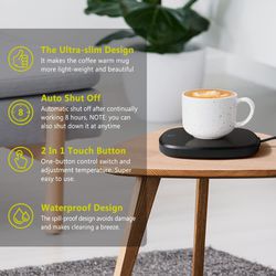 Electric Coffee Mug Warmer Tea Cup Plate Temperature Adjustable Office Home  Desk
