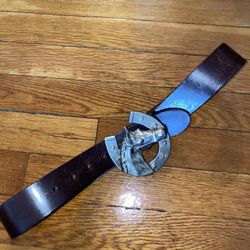 Banana Republic Leather Belt w/Horseshoe Buckle size 30
