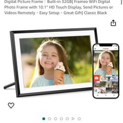 Digital Picture Frame:Built-in 32GB| Frameo WiFi Digital Photo Frame with 10.1" HD Touch Display