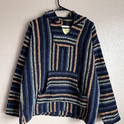 Iguana Jack Baja Stripe  Boho Pullover Hippie Pullover Hoodie 