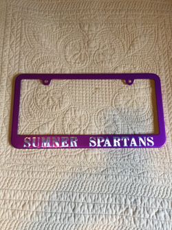 Summer Spartans license plate frame
