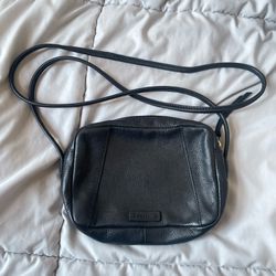 Fossil Small Leather Black Crossbody Bag 
