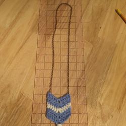 Crochet Chevron Necklace with Tassel