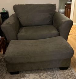 Over sized couch with ottoman