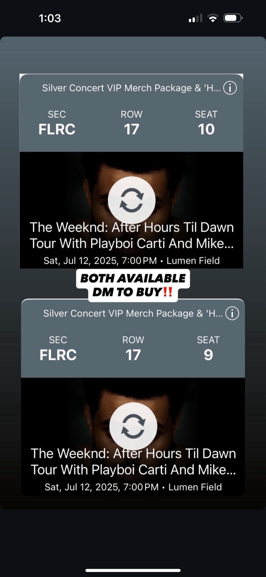 Weeknd tix