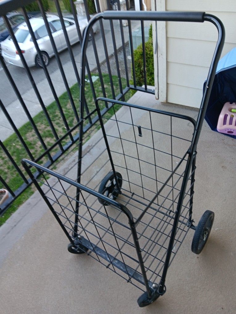 Folding Shopping Cart Outdoor Utility Cart Storage Basket
