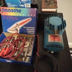 Paasche Air Brush Set And Air Compressor 