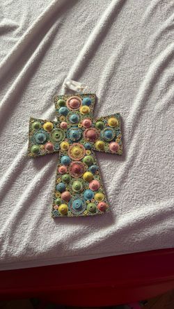 Beaded Cross Handmade For The Wall
