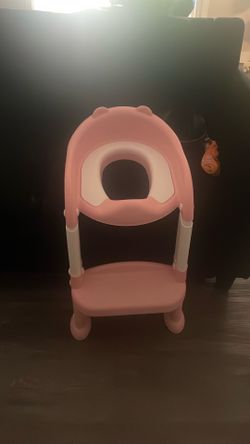 Pink toilet stool