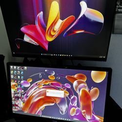 Asus And Acer 24inch Gaming Monitor With Monitor Stacked Monitor Arm( ACER has Messed Up Screen)