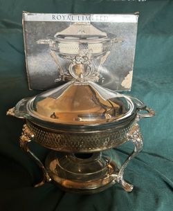 Vintage Royal Limited 2 Qt. Silver Plate Food Warmer Chafing Dish