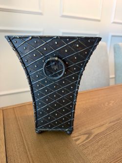 Vintage Hollywood Regency / Gothic Style Tapered Metal Planter
