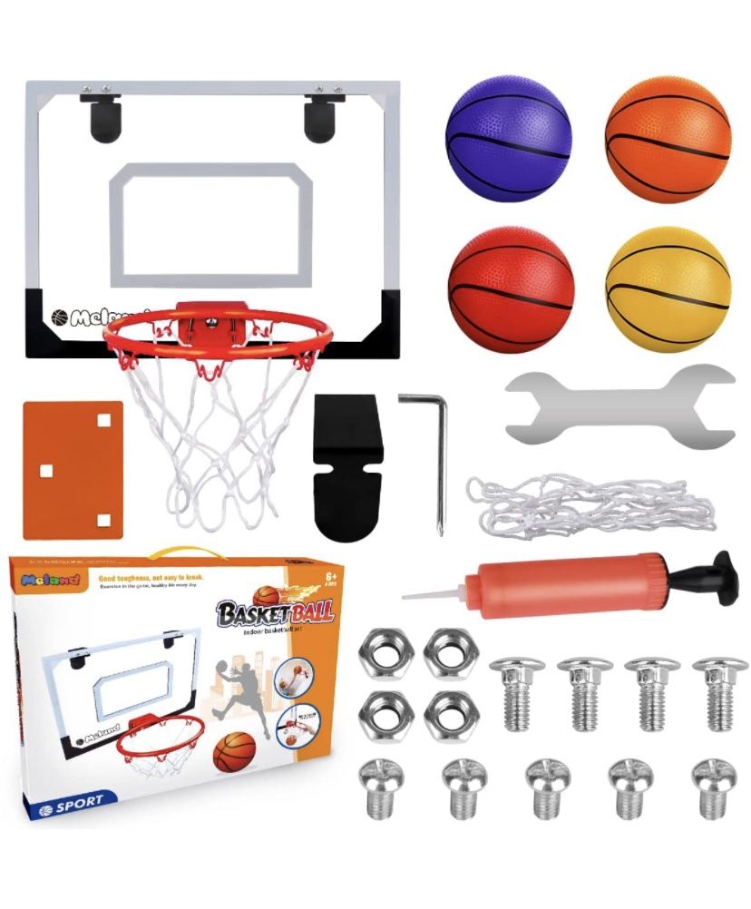 Mini Basketball Goal Net Kit with Balls Toys Kids Children Door