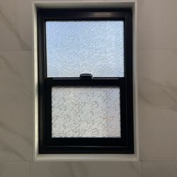 Vinyl windows black white almond