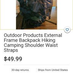 Outdoor Products Backpack With Frame