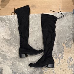 Women’s Black Suede Over The Knee Boots Size 7