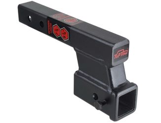 TOPTOW Trailer Receiver Hitch Extender Adapter 4" Drop/Riser, 8" And 10" Extension Length, 2" Shank, 7500lbs Towing Capacity, Matte Black