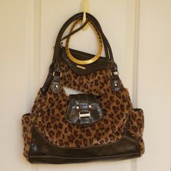 Minicci 🐆cheeta🐆 handbag w/coin purse and 14" collar necklace 