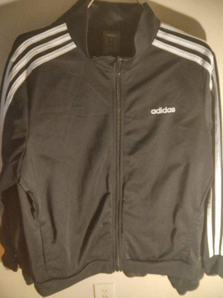 Adidas - Black Striped Track Jacket (XL)
