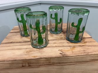 Cactus 🌵 Blown Glass Cups (tall)