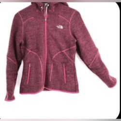 The North Face Pink Red Maroon Hooded Jacket Coat Medium